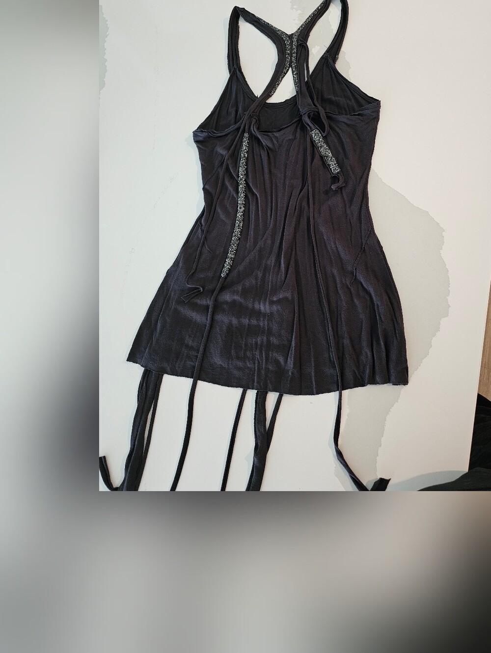 ALL SAINTS Grey  Tank with Silver Beading - Picture 4 of 8